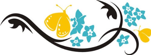 PEMA INDIGOS UG - Wandtattoo Wandsticker Wandaufkleber Aufkleber - Wandaufkleber DD156 Mehrfarbig Schmetterling auf Orchideen abgestiegen 200 x 74 cm