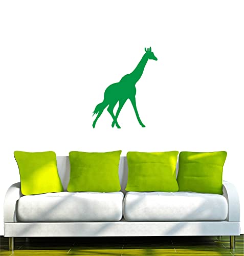 WANDTATTOO grün w058 Giraffe Afrika 80x64 cm - Dekoration Fensterfolie - Wandaufkleber - Kinderzimmer Wohnzimmer Schlafzimmer Küche Badezimmer Büro Hotel