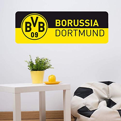 K&L Wall Art Borussia Dortmund Fußball Wandtattoo BVB Wandbild Banner Bundesliga Fans Wandsticker Logo schwarz gelb