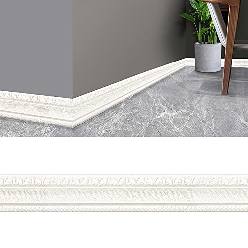 Selbstklebende Bordüre Wandtattoo 3D PVC Borders Borte Klassisch Floral Abnehmbare Tapete Bordüre Muster wasserdichte Wandaufkleber Aufkleber Dekoration für Wohnzimmer Badezimmer Küche (A, One Size)