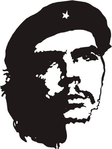 INDIGOS WG30025-70 Wandtattoo w025 Che Guevara Wandaufkleber 120 x 90 cm, schwarz