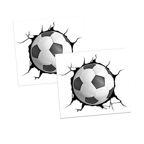VICASKY 2 Blätter Fußball-Aufkleber Fußball-Wandaufkleber 3D dekorative Aufkleber wall stickers for room wandsticker fussball Kinder Fußball kreative wandtattoos Wandtattoo Fußball