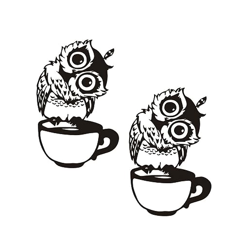 UKCOCO 1 Satz Wandtattoos Aufkleber Wandtattoo Eule Black 2 Stück