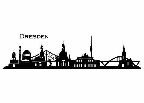 Wandtattooladen Wandtattoo - Skyline Dresden Größe:280x71cm Farbe: dunkelrot