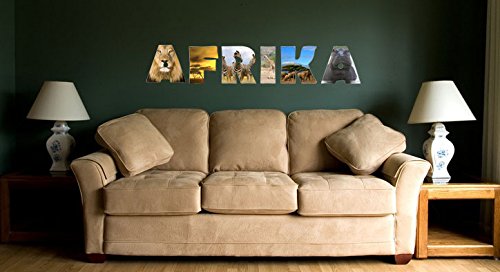 Wandsticker Nr.772 Afrika Afrika, Größe: 100x20cm, Wanddekoration, Sticker Wandtattoo Africa Löwe Giraffe