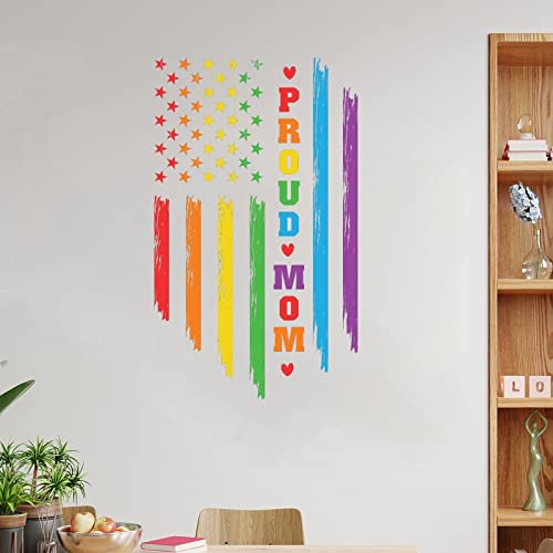Wandtattoo Geschlechtergleichheit LGBTQ Gay Pride Lesben Abnehmbarer Vinyl-Aufkleber Stolz Mama LGBT USA-Flagge Wandkunst Aufkleber Regenbogen Heimdekoration für Mädchen Jungen Schlafzimmer Wohnzimmer