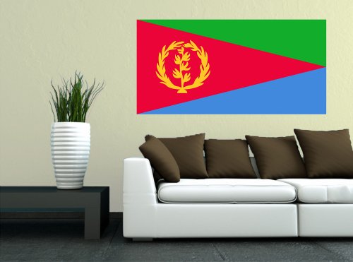 Kiwistar WANDTATTOO Sticker Fahne Flagge Aufkleber Eritrea 100 x 50cm - Dekoration für Kinderzimmer Schlafzimmer Wohnzimmer Küche Badezimmer