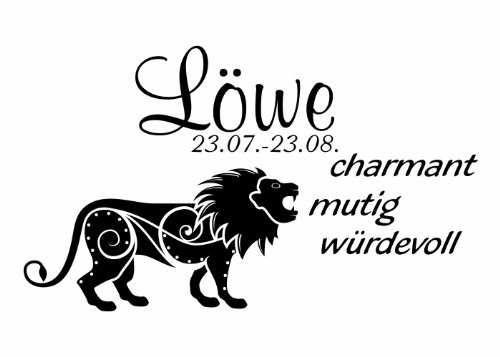 Wandtattooladen Wandtattoo - Sternzeichen - Löwe Größe:80x47cm Farbe: nussbraun