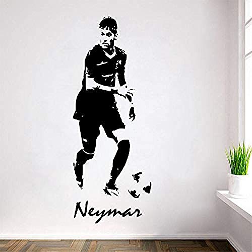Bbnnn Wandaufkleber Fußball Fußballer Neymar Vinyl Wandtattoos Neymar Wandkunst Aufkleber Wandhauptdekoration Aufkleber 110X42 Cm