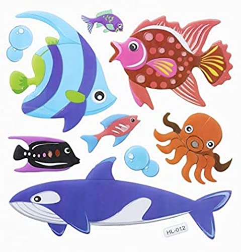 2D Sticker Fisch Fische * Wandtattoo XXL * Deko für Schultüte , Wand , Tür * Foliensticker