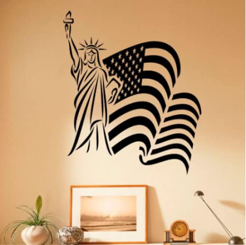 USA Flagge Wandtattoo Freiheitsstatue Wandaufkleber Vinyl Aufkleber für Home Interior Decor Design Schlafzimmer Dekor Kunst Wandbilder 43X36CM