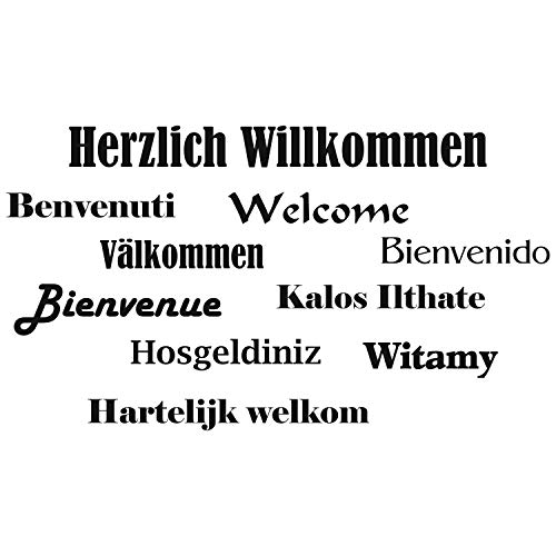 Wandtattoo Willkommen, Welcome in verschiedenen Sprachen 80 x 45cm - WT-0119