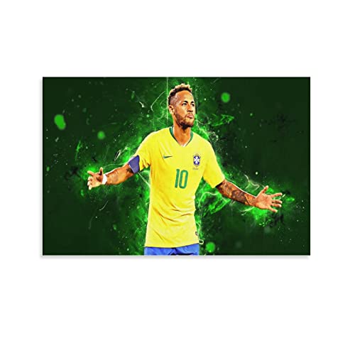 Alacritua Bild Auf Leinwand -Neymar-24x36inch(60x90cm) - Leinwandbild -Fußball Star- Premium Leinwanddruck - Wandbild Kunstdruck Auf Holz-Keilrahmen Wohnzimmer Wanddekoration -HD Bildqualität