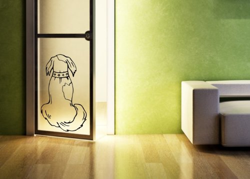 Wandtattooladen Wandtattoo - Hund aus Fenster schauend Größe:30x50cm Farbe: braun
