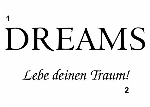 Wandtattooladen Wandtattoo - Dreams - Lebe deinen Traum! Größe:60x15cm Farbe: dunkelblau