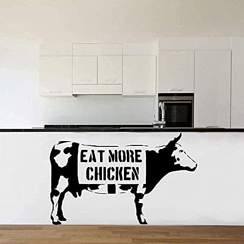 Kreative Wandaufkleber Kuh Essen Huhn Vinyl Selbstklebende Wandtattoo Moderne Wohnkultur Küche Esszimmer 67X42Cm