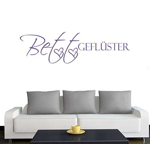 Klebesüchtig Wandtattoo Bettgeflüster 90cm x 25cm Lavendel Dekoration - Bad - Wohnzimmer - Aufkleber - Wandsticker