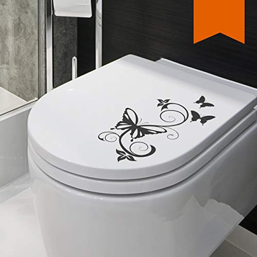 Wandkings WC Deckel Schmetterling Ranke Aufkleber 30 x 16 cm orange - erhältlich in 33 Farben