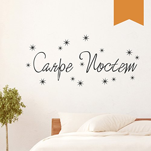 WANDKINGS Wandtattoo Carpe Noctem mit 15 Sternen 50 x 33 cm Hellbraun - erhältlich in 33 Farben