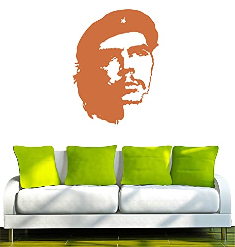 WANDTATTOO w025 Che Guevara Wandaufkleber 80x60, braun - Dekoration Fensterfolie - Wandaufkleber - Kinderzimmer Wohnzimmer Schlafzimmer Küche Badezimmer Büro Hotel