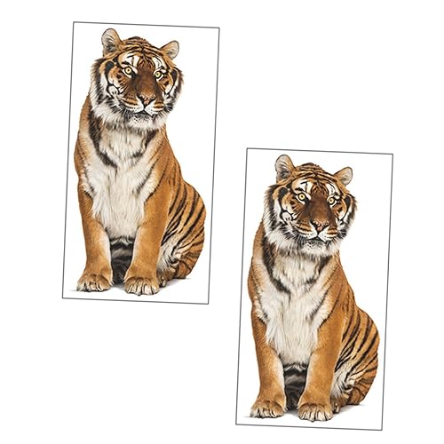 LIFKICH 2 Stück Tiger Wandtattoo Selbstklebende Wandsticker für Kreative Innenraumdekoration für Kinderzimmer Wohnzimmer und