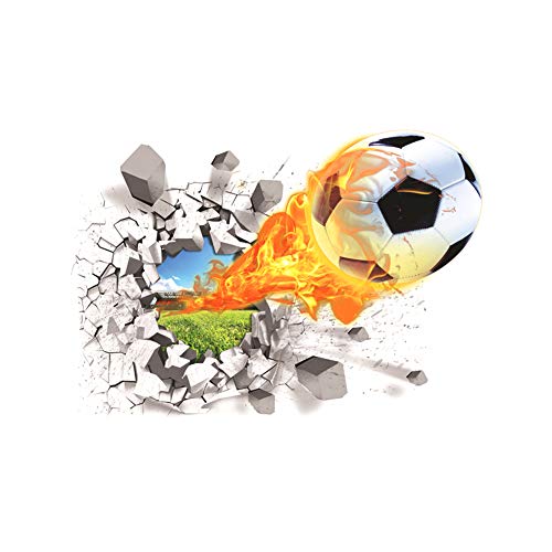 Newin Star Fussball Wandtattoo, kreative 3D-Football-Wand-Aufkleber-entfernbare Vinyl Sport Aufkleber Wandtapeten Dekoration für Junge Zimmer