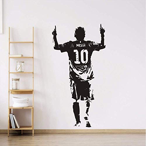 Vinyl Wandaufkleber Fußballspieler Wandtattoo Messi Fußball Fußball Star Wallpaper Abnehmbare Vinyl Messi Wandbilder 57 * 110Cm