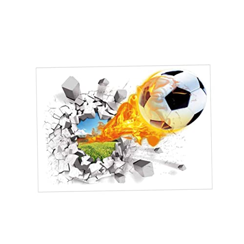 KOMBIUDA gerissenes Wandtattoo wandsticker fussball Wandtattoo Fußball Wandaufkleber dekorative Malerei dekorative Aufkleber gerissene Wandaufkleber Fußball-Wandaufkleber 3D-Wandaufkleber