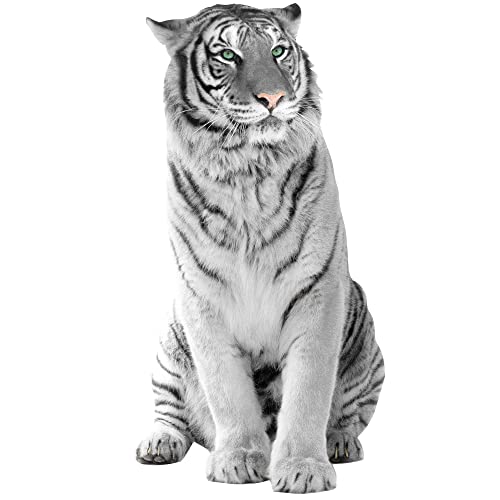 GRAZDesign Wandtattoo Tiger Schwarz Weiß Tattoo | Wandsticker Deko Aufkleber 3d, Wandaufkleber Wildkatze Raubkatze Wohnzimmer Schlafzimmer Flur, 59x30cm
