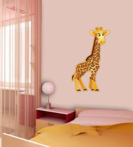 Wandsticker Nr.889 lachende Giraffe, Größe: 60x35cm, Wanddekoration, Sticker Wandtattoo Zoo Kinder Afrika