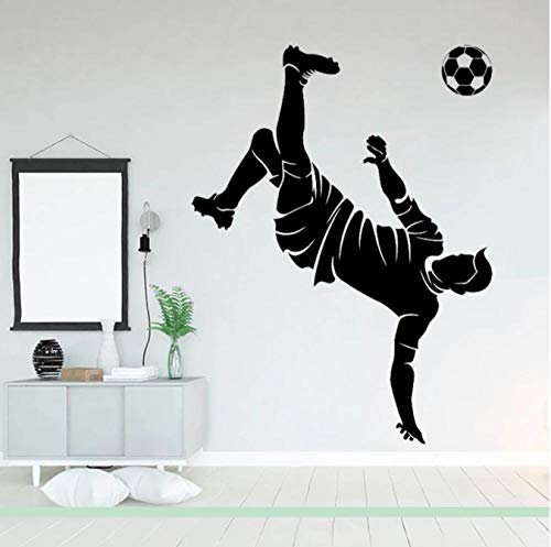 Fußball Sport wandtattoo Vinyl Fußball wanddekor Fußballspieler Aufkleber für Jungen Schlafzimmer Jugendliche Kinderzimmer Dekoration 42X32CM