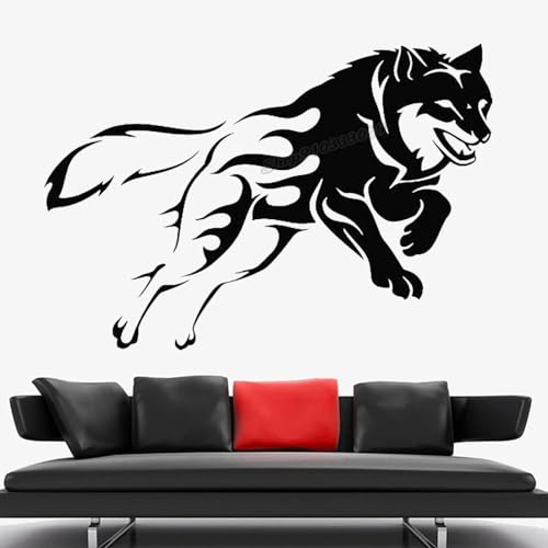 YYZOVBNN Wolf Wandtattoo Wandtattoo Wolf Hund Tier Anime Wandtattoo Wolf Wolf Wandaufkleber für Zuhause Wohnzimmer Schlafzimmer Dekoration Wandbild，42x29cm