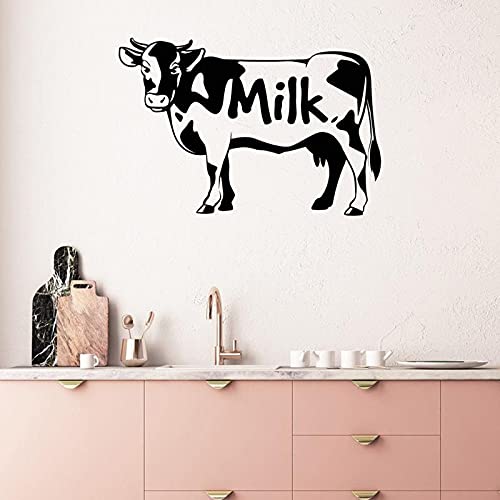NSRJDSYT Milch Wandtattoo Kuh Bauernhof Produkte Küche Restaurant Inneneinrichtung Tür Fenster Vinyl Aufkleber s Tier Tapete 42x61cm