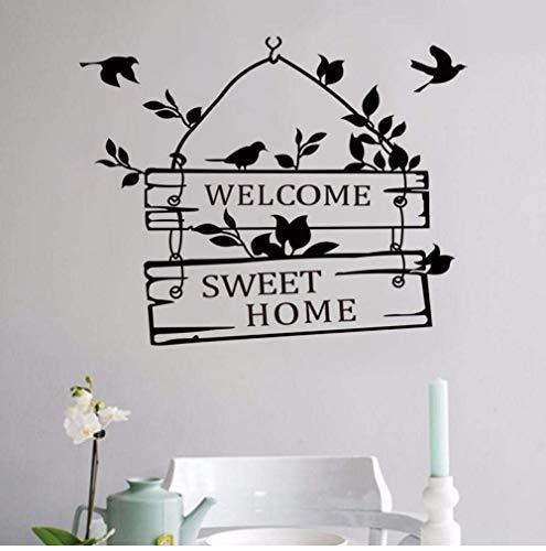 Vinyl Wandbild Home Diy Dekor Zitat Wandtattoo Home Door Welcome Home Vinyl Wandaufkleber Abnehmbare Home Zitat Wallpaper 39X31Cm