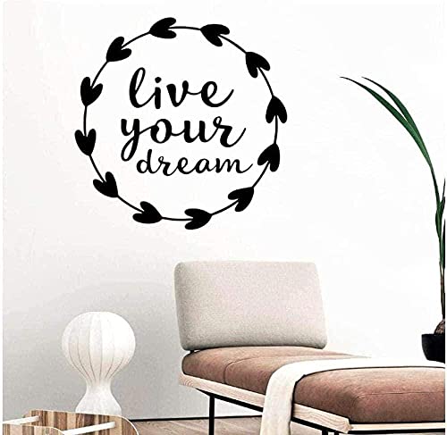 Wandsticker Kunst Wanddekoration Sticker romantisches Leben dein Traum fürs Wohnzimmer Schulbüro 43x43cm