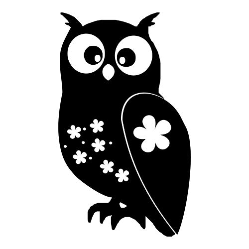 kleb-Drauf® | 1 Eule | Schwarz - glänzend | Wandtattoo Wandaufkleber Wandsticker Aufkleber Sticker | Wohnzimmer Schlafzimmer Kinderzimmer Küche Bad | Deko Wände Glas Fenster Tür Fliese