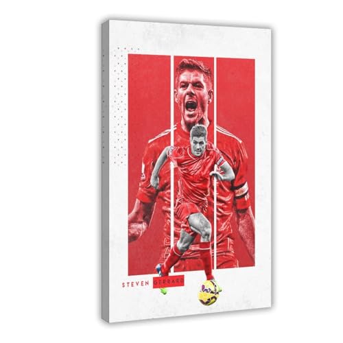 WANGCYJS Steven Gerrard Poster, Fußball, 1 Leinwandposter, Schlafzimmer, Dekoration, Landschaft, Büro, Raumdekoration, Geschenkrahmen: 40 x 60 cm
