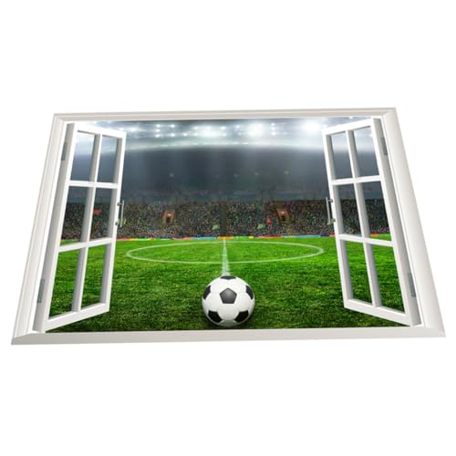 Angoily Fußballplakat Neon Fenster Abziehbilder wandhängende Küche wall stickers for room kinderzimmer wanddeko tapetenablöser Wandtattoo für Jungen Fußball-Wandaufkleber PVC