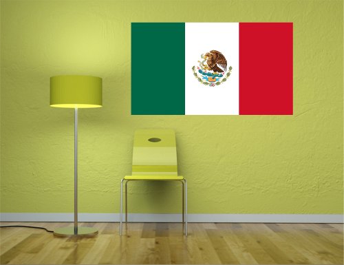 Kiwistar WANDTATTOO Sticker Fahne Flagge Aufkleber Mexiko 120 x 69cm - Dekoration für Kinderzimmer Schlafzimmer Wohnzimmer Küche Badezimmer