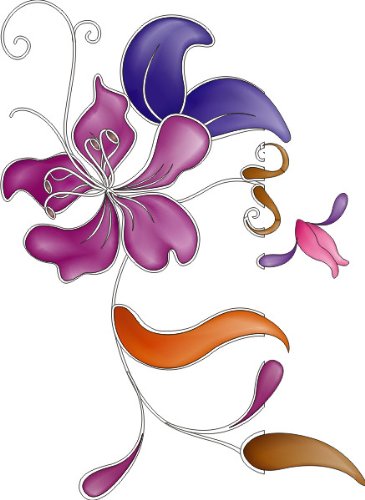 PEMA INDIGOS UG - Wandtattoo Wandsticker Wandaufkleber Aufkleber bunt farbig MF327 schöne Orchidee 150 x 109 cm