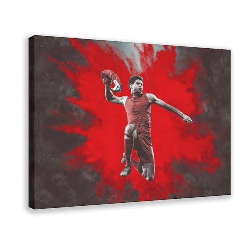 WANGCYJS Steven Gerrard Poster, Fußball, Leinwand, Poster, Wandkunst, Dekordruck, Bild Gemälde für Wohnzimmer, Schlafzimmer, Dekoration, Rahmen: 40 x 60 cm