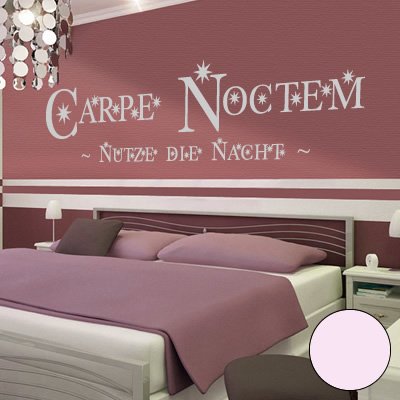 Klebesüchtig Wandtattoo Carpe Noctem 90cm x 22cm Hellrosa - Dekoration - Bad - Wohnzimmer - Aufkleber - Wandsticker