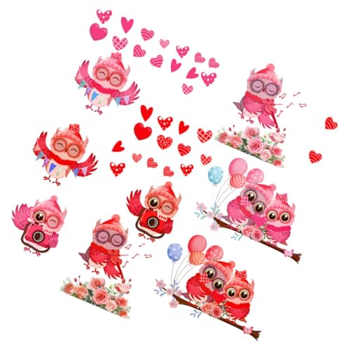 Uonlytech 2 Sätze Eulen-Aufkleber Küchenwanddekoration Loch Tür Batterie-Wandleuchten für den Innenbereich tiersticker tier sticker Fensteraufkleber romantische wandtattoo dekoration PVC