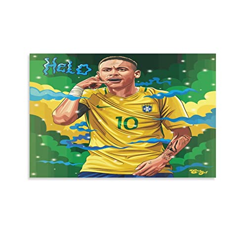 Neymar- Bilder Abstrakt 08x12inch(20x30cm) 1 Teilig Leinwandbilder Bild Auf Leinwand Vlies Wandbild Kunstdruck Wanddeko Wand Wohnzimmer Wanddekoration Deko Kunst -Fußball Star- HD Bildqualität