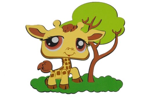 alles-meine.de GmbH 3-D Wandtattoo XL Littlest Pet Shop Giraffe Zoo Moosgummi Kind Kinder Tier Tiere