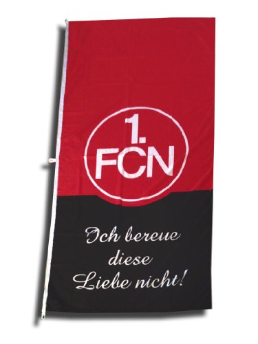 1. FC Nürnberg FCN Hissfahne Fahne 120cm x 250cm Fanaktion Ich bereue Diese Liebe Nicht