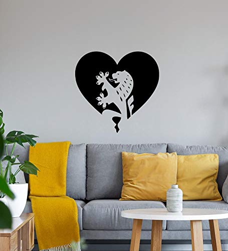 Dresden Löwenherz Wandtattoo Schwarz Aufkleber 46 x 45 cm