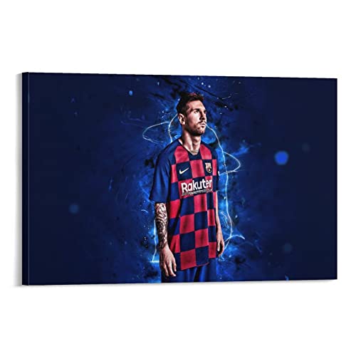 Alacritua Bild Auf Leinwand -Messi-24x36inch(60x90cm) - Leinwandbild -Fußball Star- Premium Leinwanddruck - Wandbild Kunstdruck Auf Holz-Keilrahmen Wohnzimmer Wanddekoration -HD Bildqualität