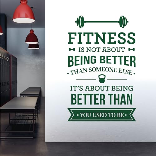 Wandtattoo  Fitness is not about being better than someone else  Large (450 x 690mm) wald