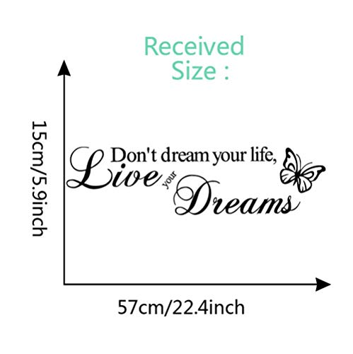 Wandaufkleber 57Cm * 15Cm Träume Nicht Dein Leben Art Vinyl Quote Wandaufkleber Wandtattoos Wohnkultur Lebe Deine Träume